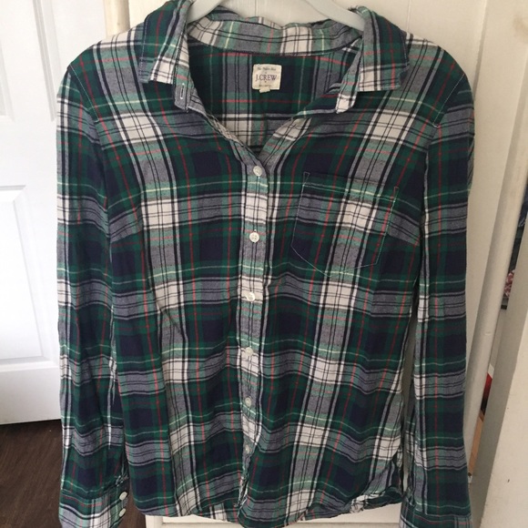 J. Crew Tops - J. Crew plaid flannel button down XS