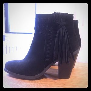 Black Suede Zip Up Booties (⬇️ from $70!)