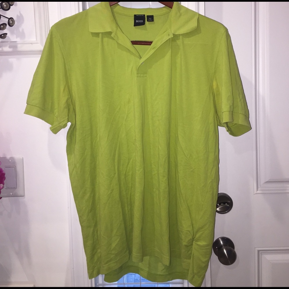 Lime Green Men's Polo -XL- Hugo Boss