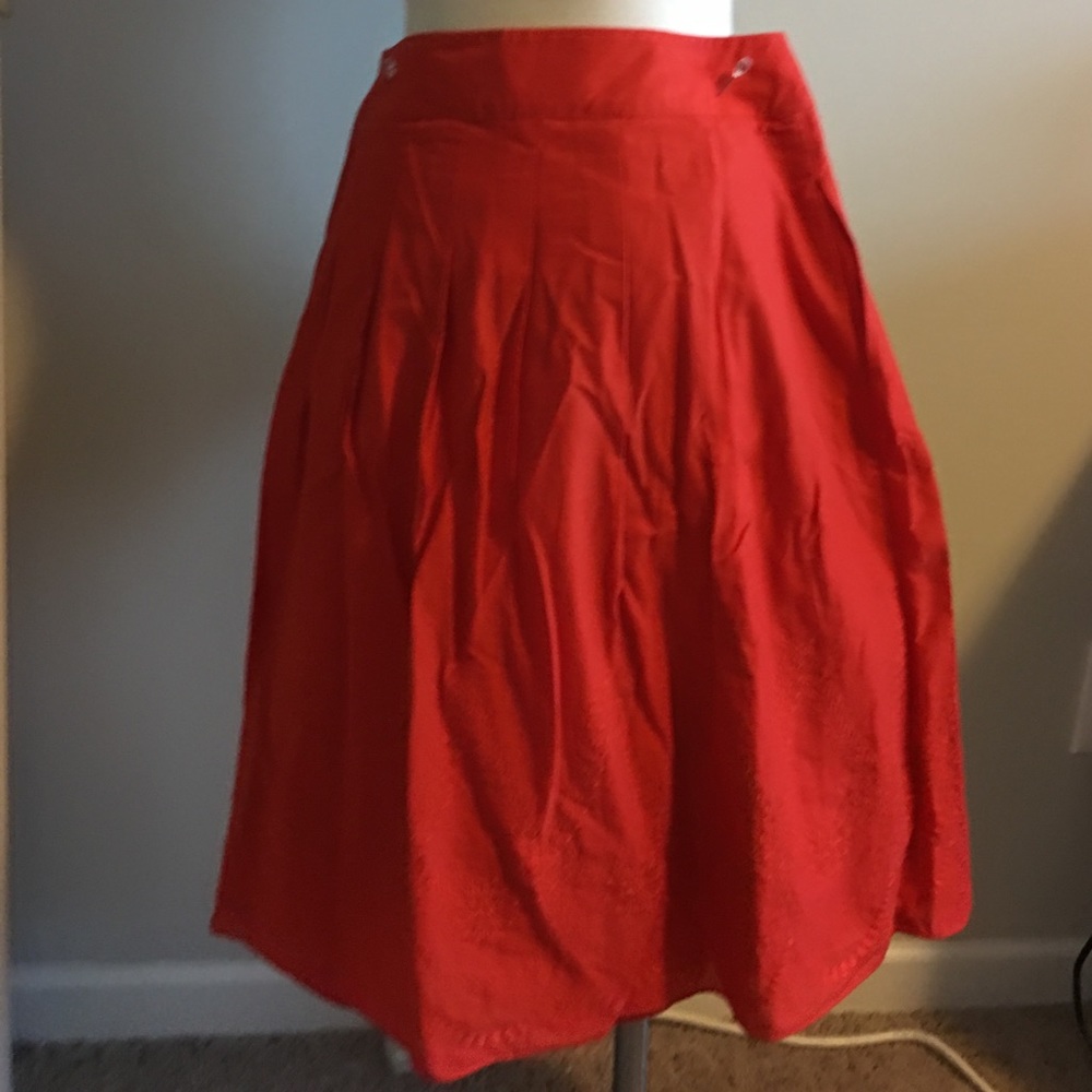 Talbots orange eyelet bottom skirt