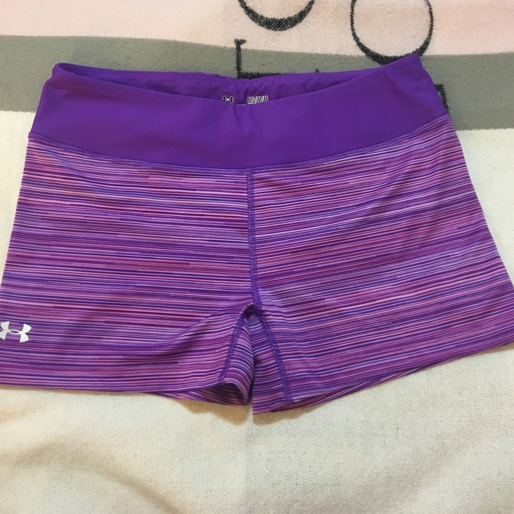 Under armour purple compression shorts