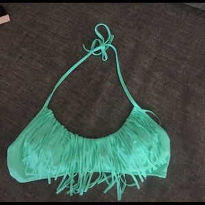 Cute fringe bathing suit top!