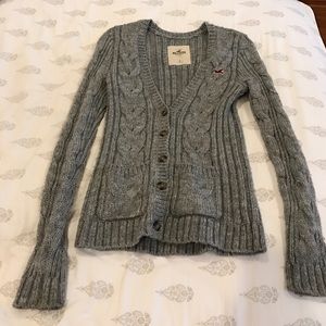 Hollister Knitted Gray Cardigan
