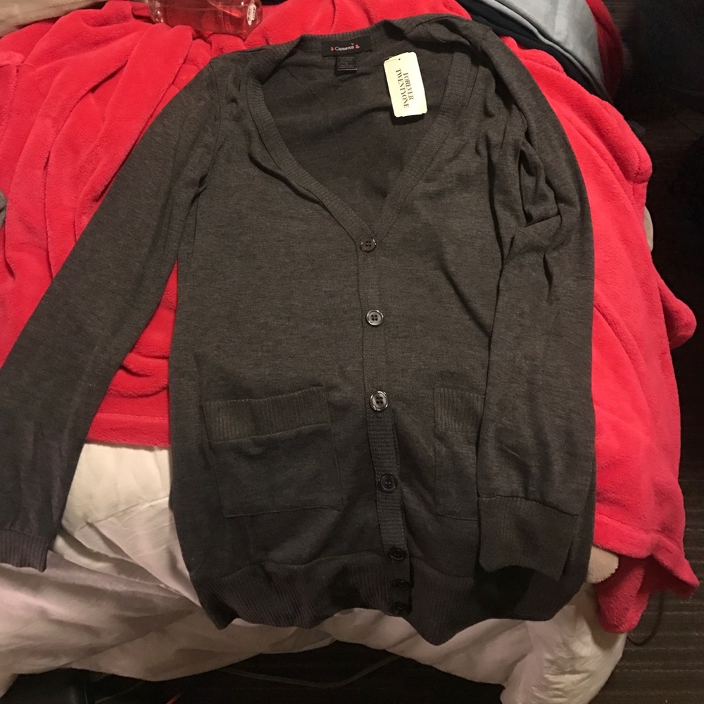 Forever 21 charcoal grey cardigan