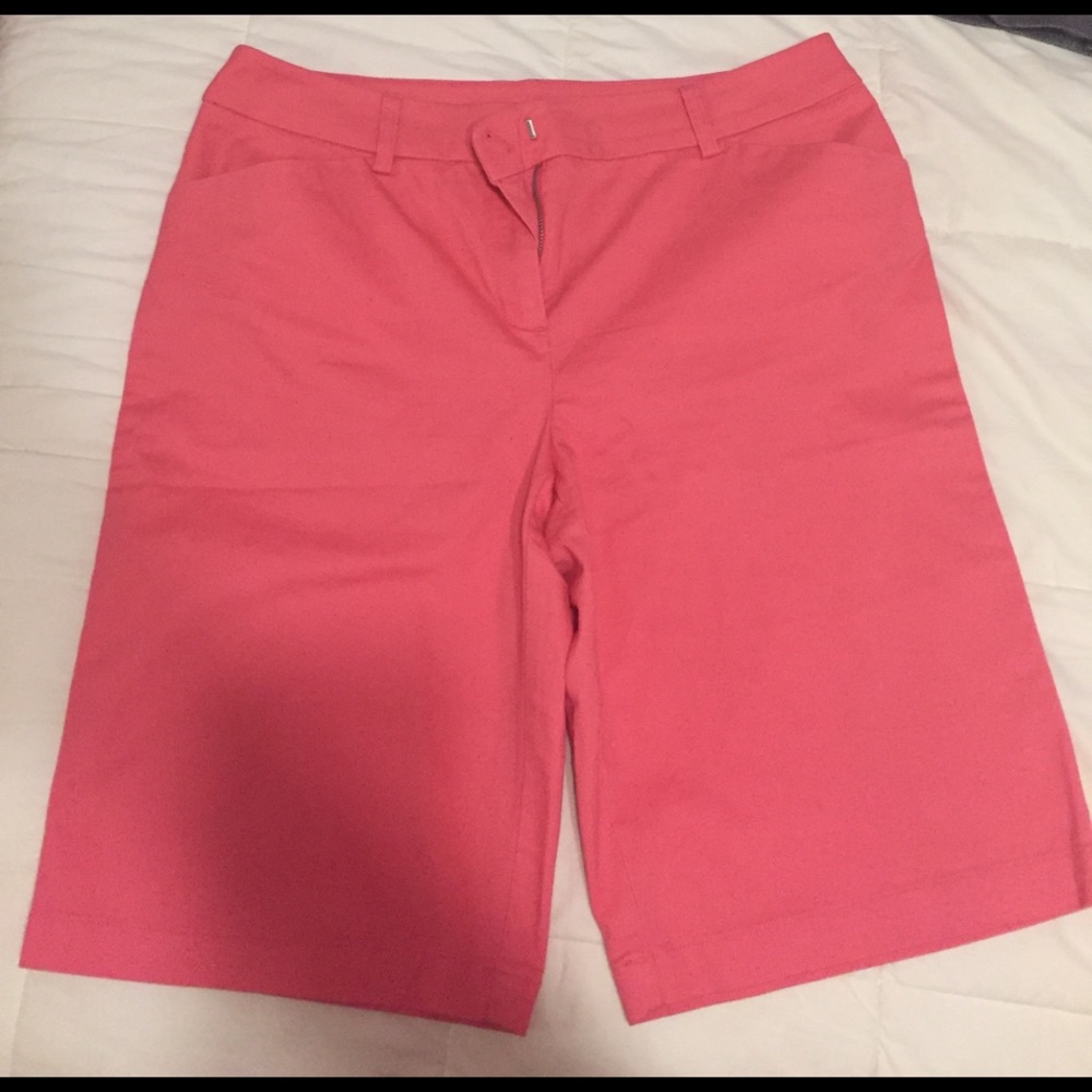 Pink knee length shorts
