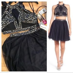 Embellished Two Piece Skater Dress