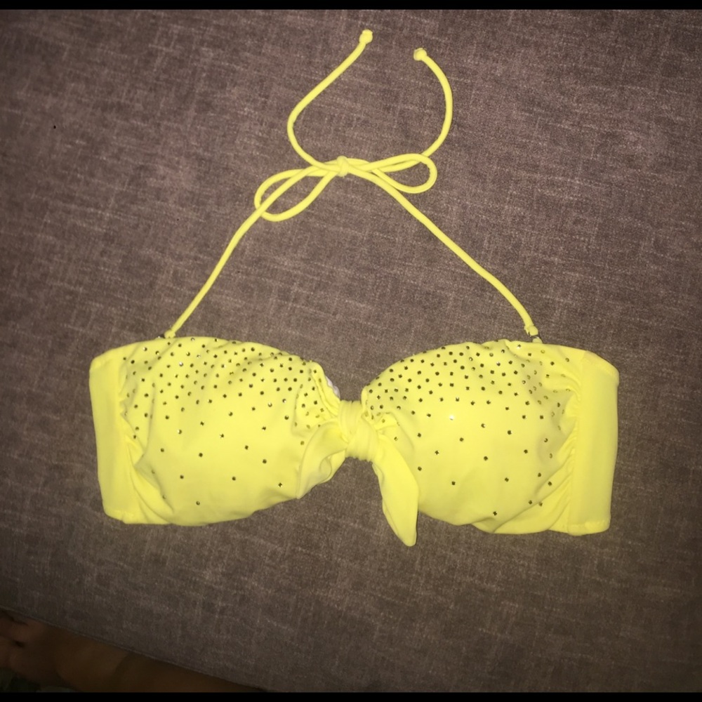 Neon colored studded bandeau top!