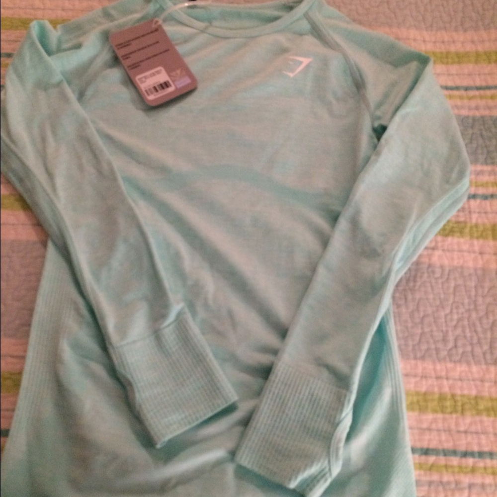 SOLD Gymshark long sleeve seamless - mint - small