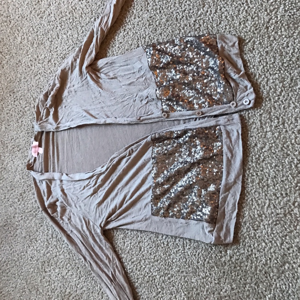 gold cardigan