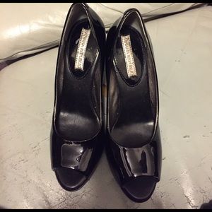 Banana Republic black patent open toe pumps. Banana Republic black patent open toe pumps.