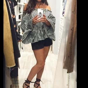 Gingham Off Shoulder Top