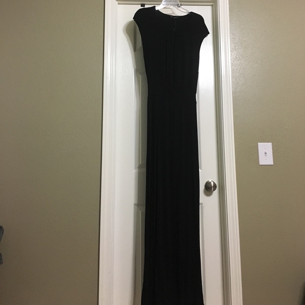 Felicity & Coco Open Back Black Maxi Dress