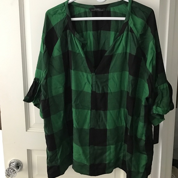 New Plaid Zara Top - Picture 1 of 3