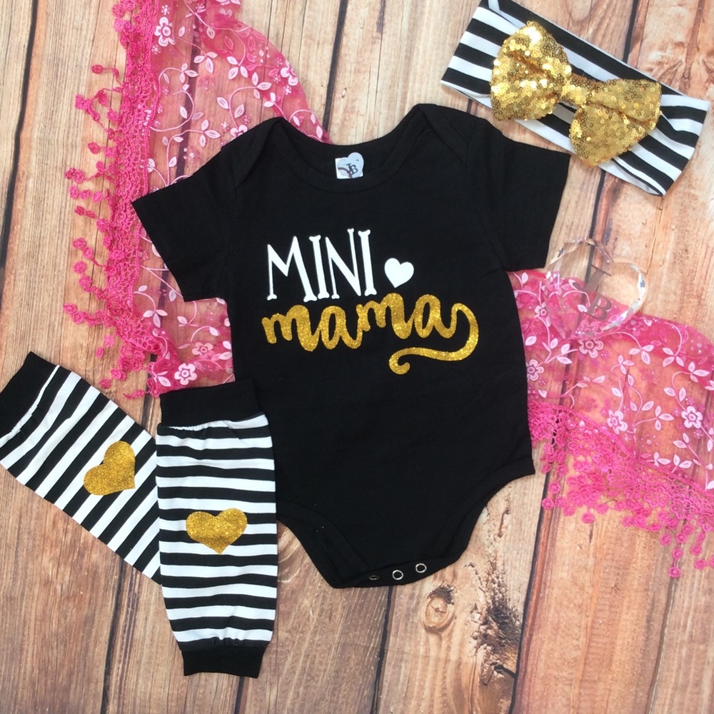 Boutique Baby Girl MINI MAMA 4pc Set