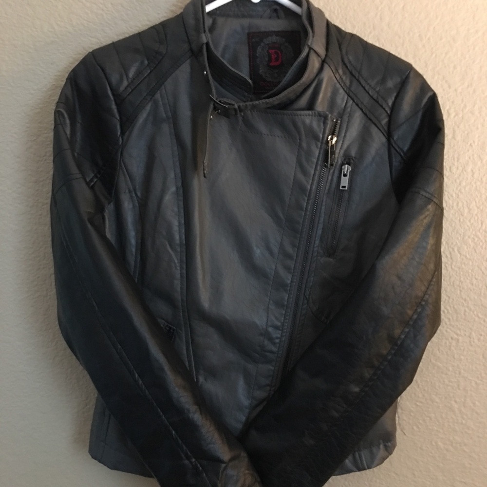 Faux black and grey Moto Jacket