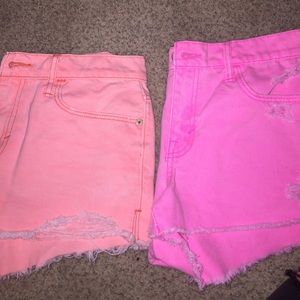 2 pairs size 4 colored a&f shorts