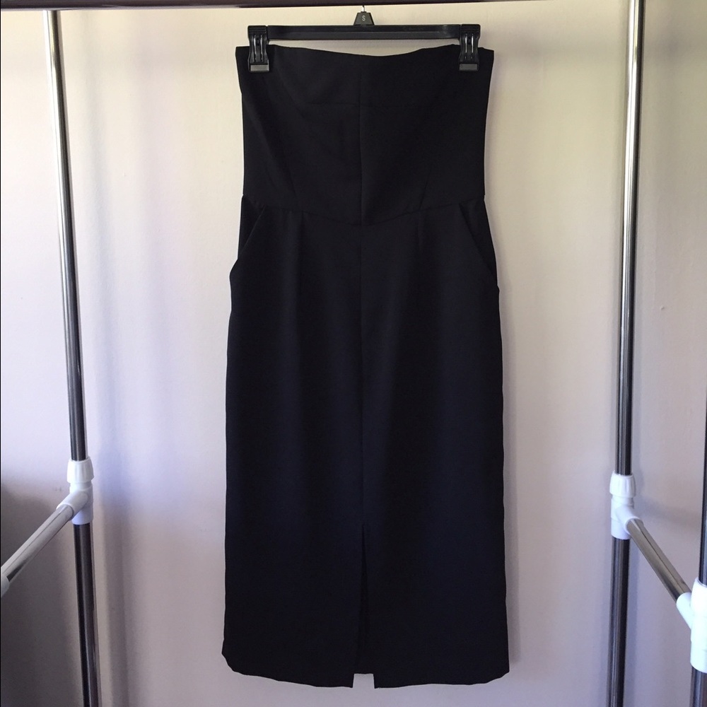 Topshop black strapless dress size US 4
