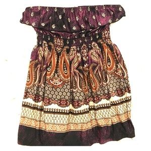 Hippy Chic strapless paisley top