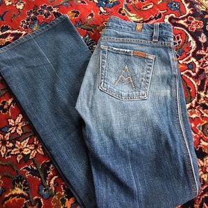 7 for all mankind women's flare jeans. A pocket.