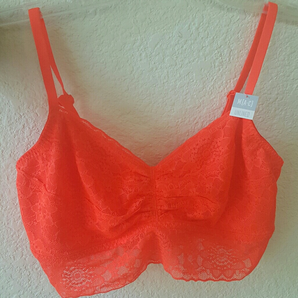 VS Pink orange lace bralette