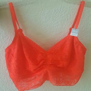 VS Pink orange lace bralette