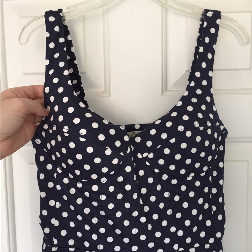 Cotton Navy blue & white polka dot dress - Picture 3 of 7