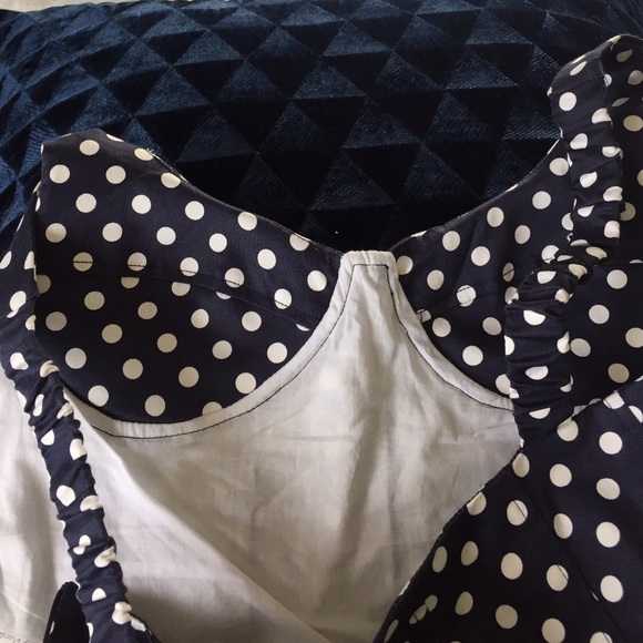 Cotton Navy blue & white polka dot dress - Picture 5 of 7