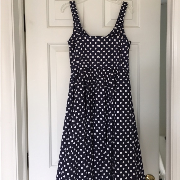 Cotton Navy blue & white polka dot dress - Picture 6 of 7