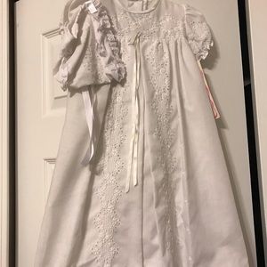 Girl christening gown with hat