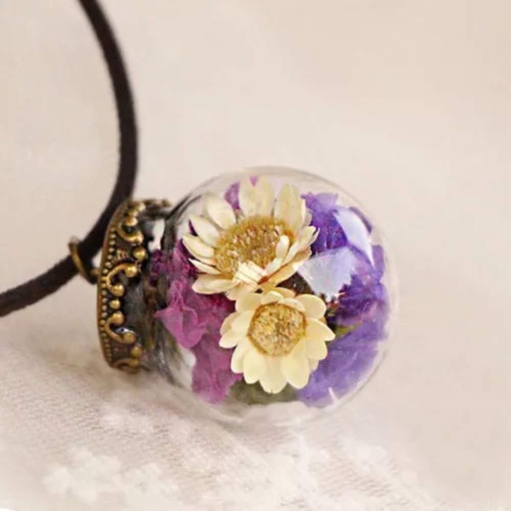 🌹 Real Dried Flower Pendant Necklace 🌹