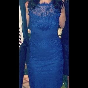 Tadashi Blue Lace Cocktail Dress