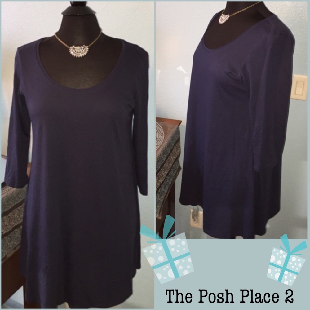 💙 PureJill Ballet-Sleeve Tunic 💙 Navy Blue 💙