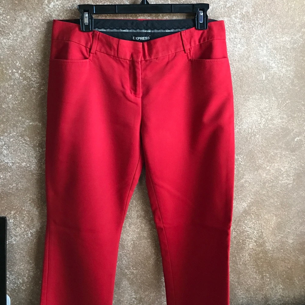 Red editor pants