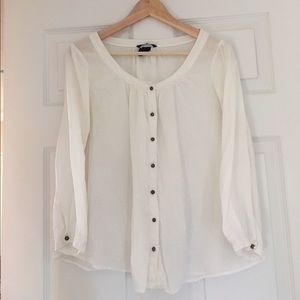 H&M white boho blouse