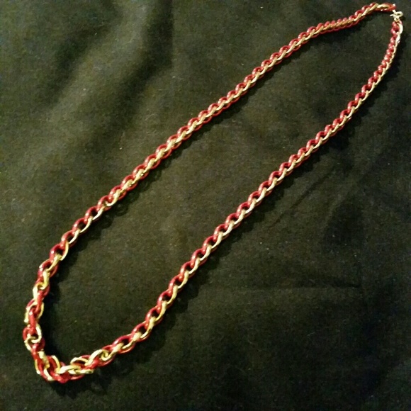 Vintage Tifari Necklace Red/Gold 30" - Picture 1 of 2