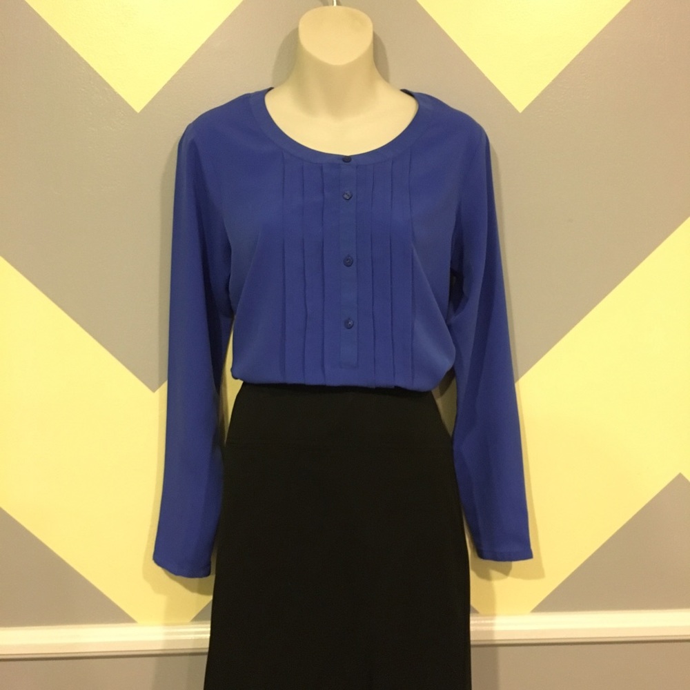 🌹Royal Blue Long Sleeve Button Shirt - Loft