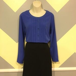 🌹Royal Blue Long Sleeve Button Shirt - Loft