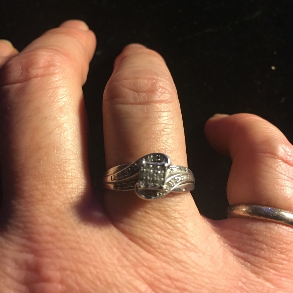 Sterling Silver Diamond Accent Engagement Ring