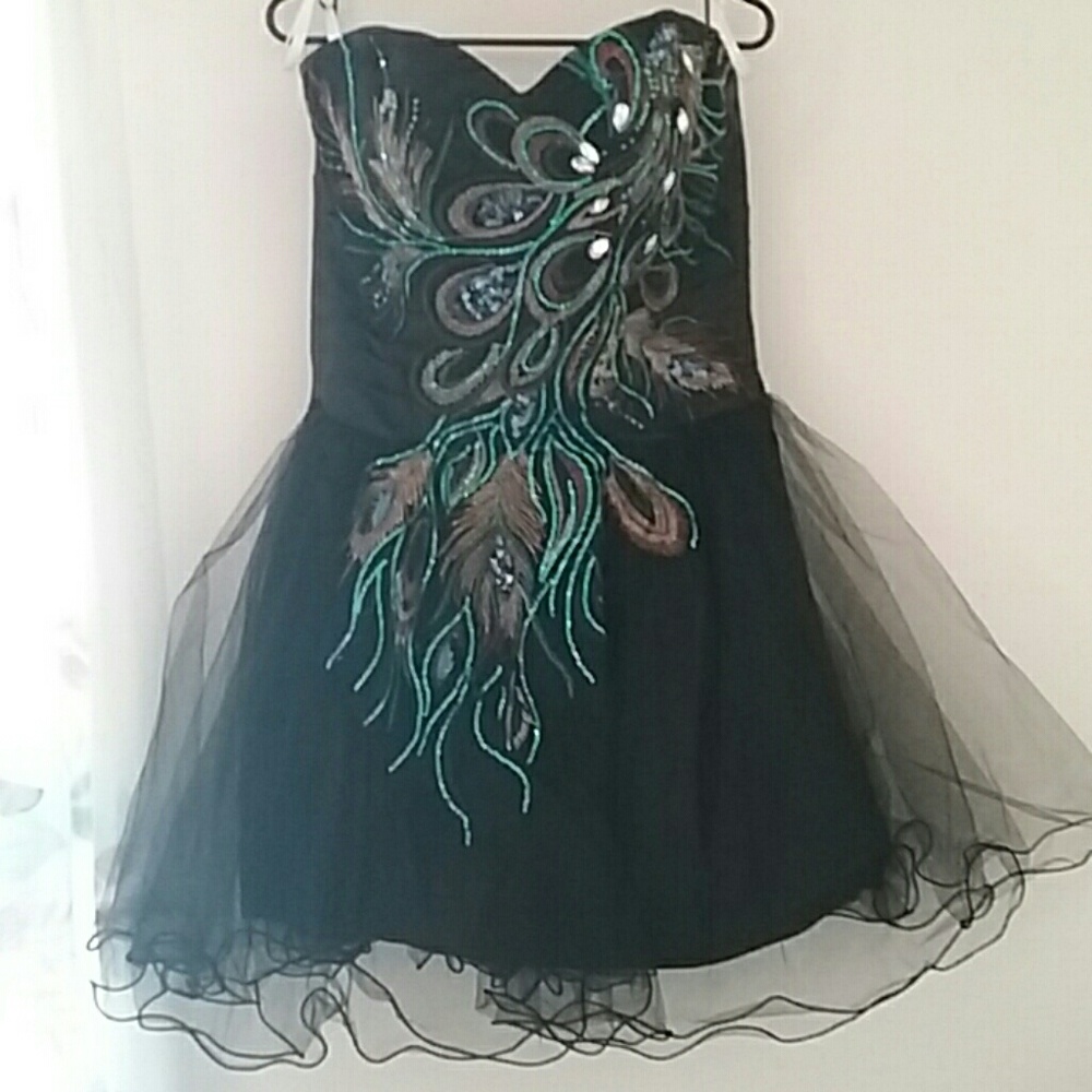 Black Tulle Peacock dress