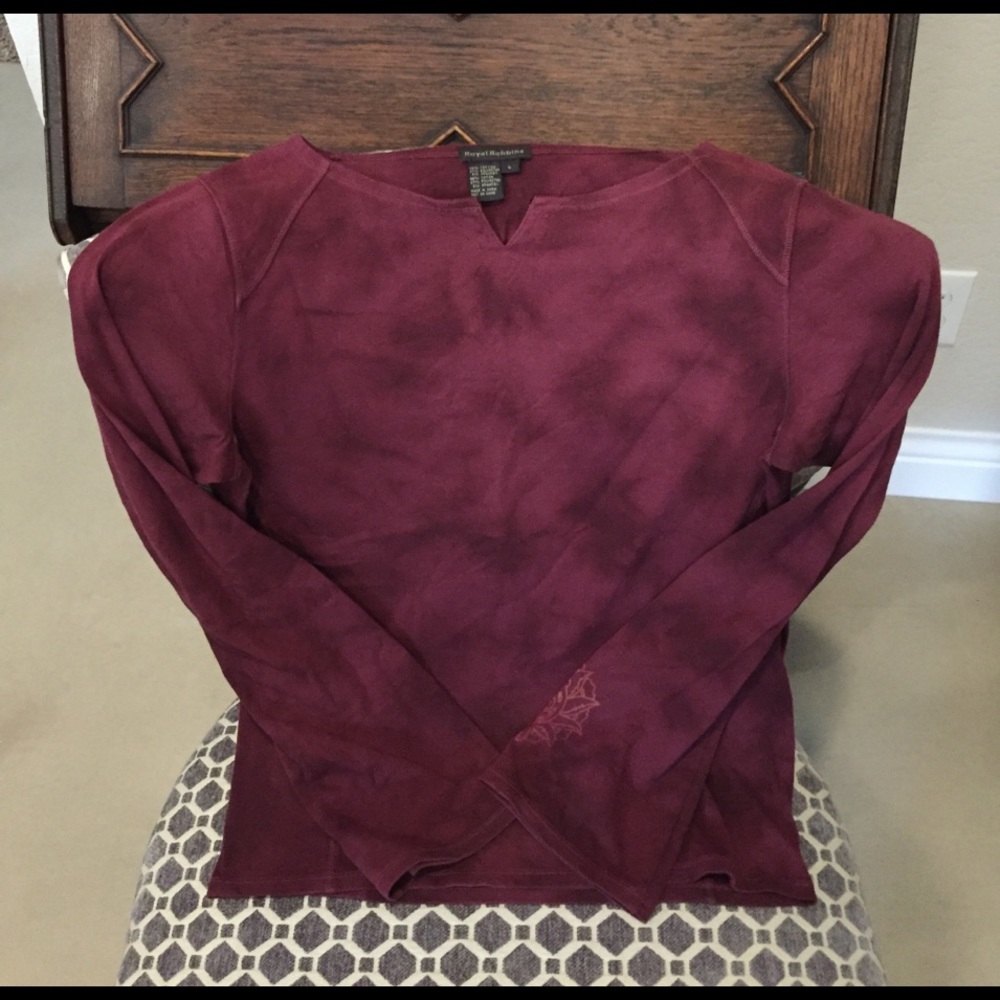 Yoga Warm Up Shirt 👌 Size L Merlot Tie Dye
