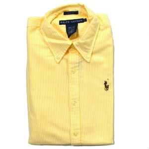 Women's Ralph Lauren Yellow Striped Blouse NWT