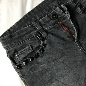 Grey studded skinny leg Blank jeans