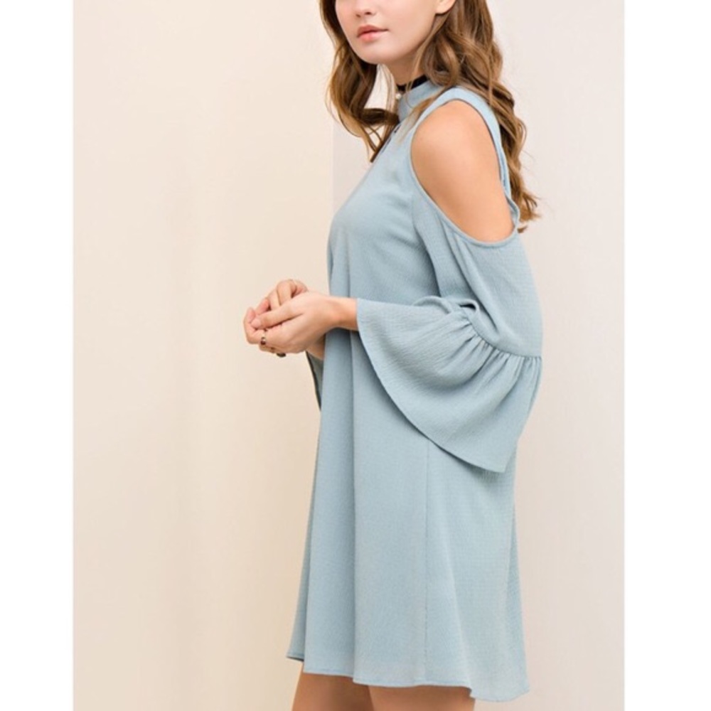 CAYMIELYNN open shoulder dress - SEAFOAM - Picture 2 of 3