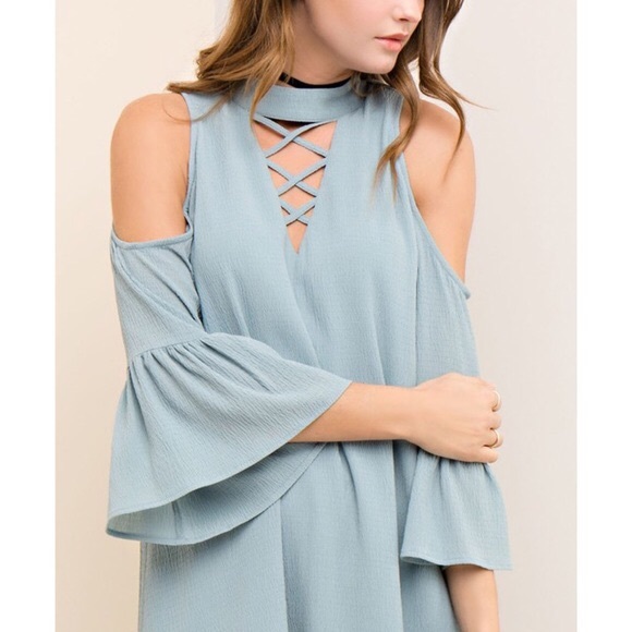 Bellanblue Dresses - CAYMIELYNN open shoulder dress - SEAFOAM Bellanblue Dresses - CAYMIELYNN open shoulder dress - SEAFOAM