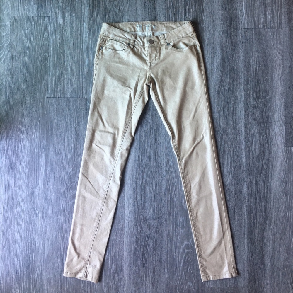 Light metallic gold skinny jeans