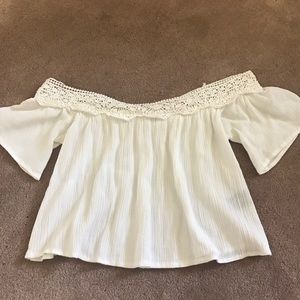 White off the shoulder shirt