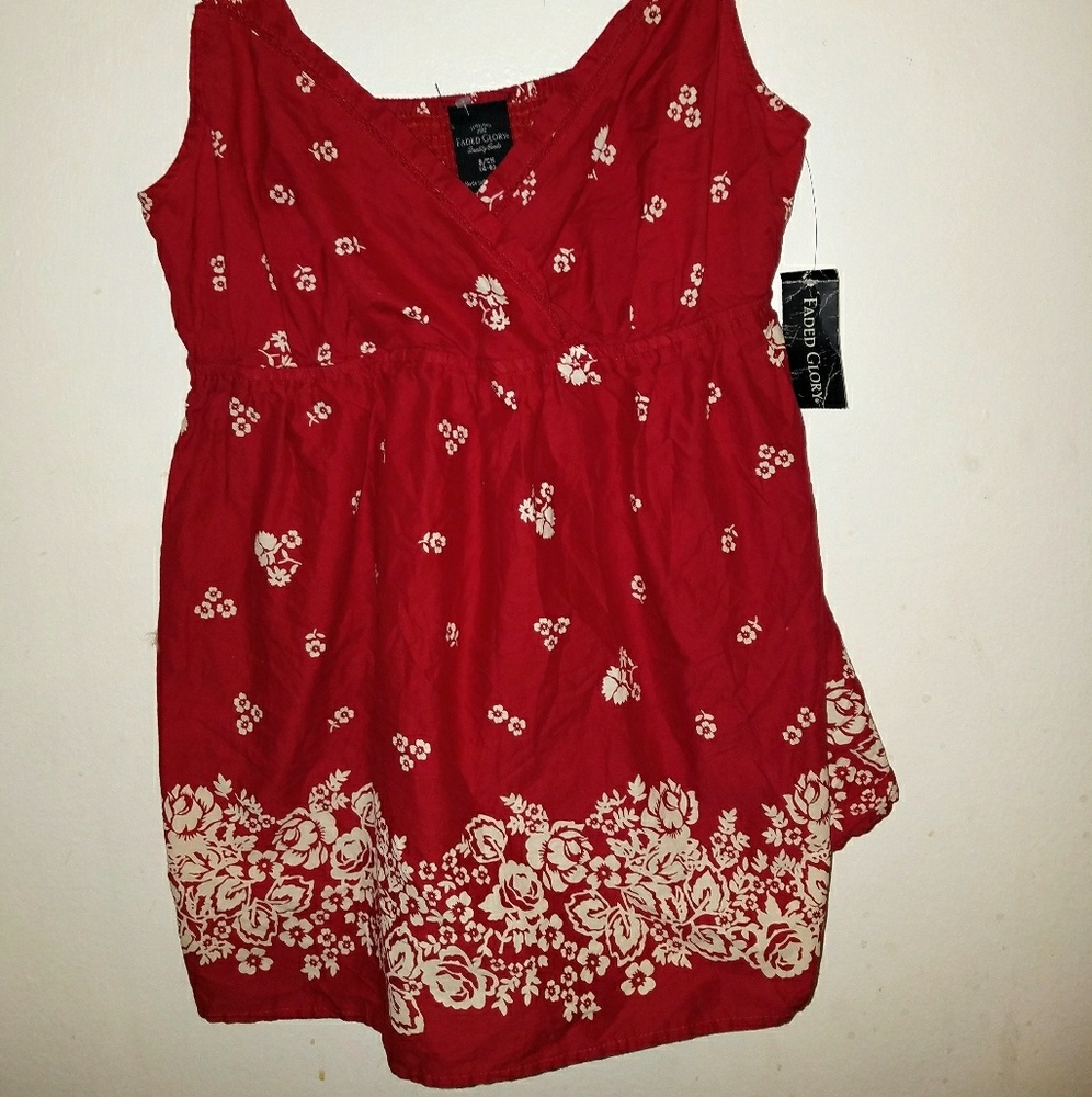 Red Floral Tank Top