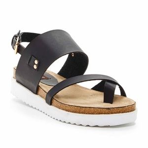 Leather Black Small platform sandal