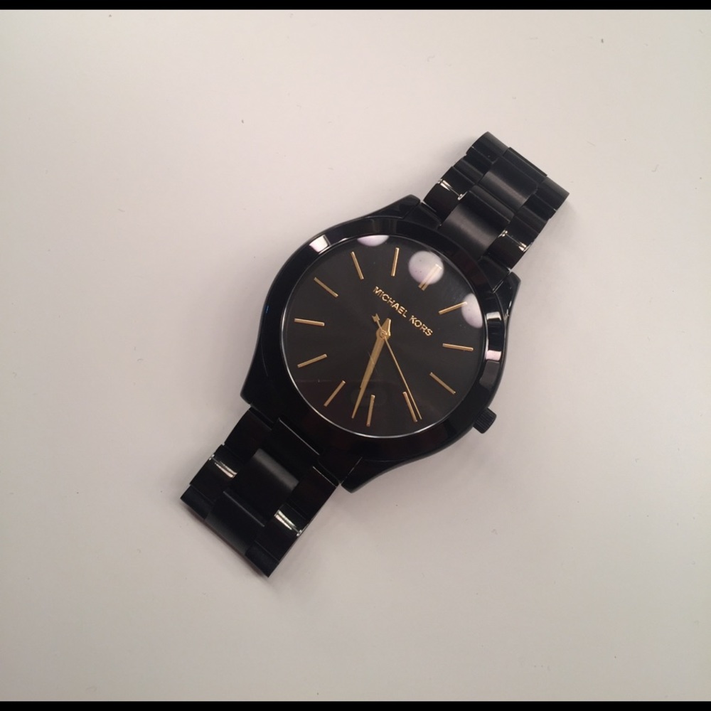 Michael Kors Black and Gold Watch