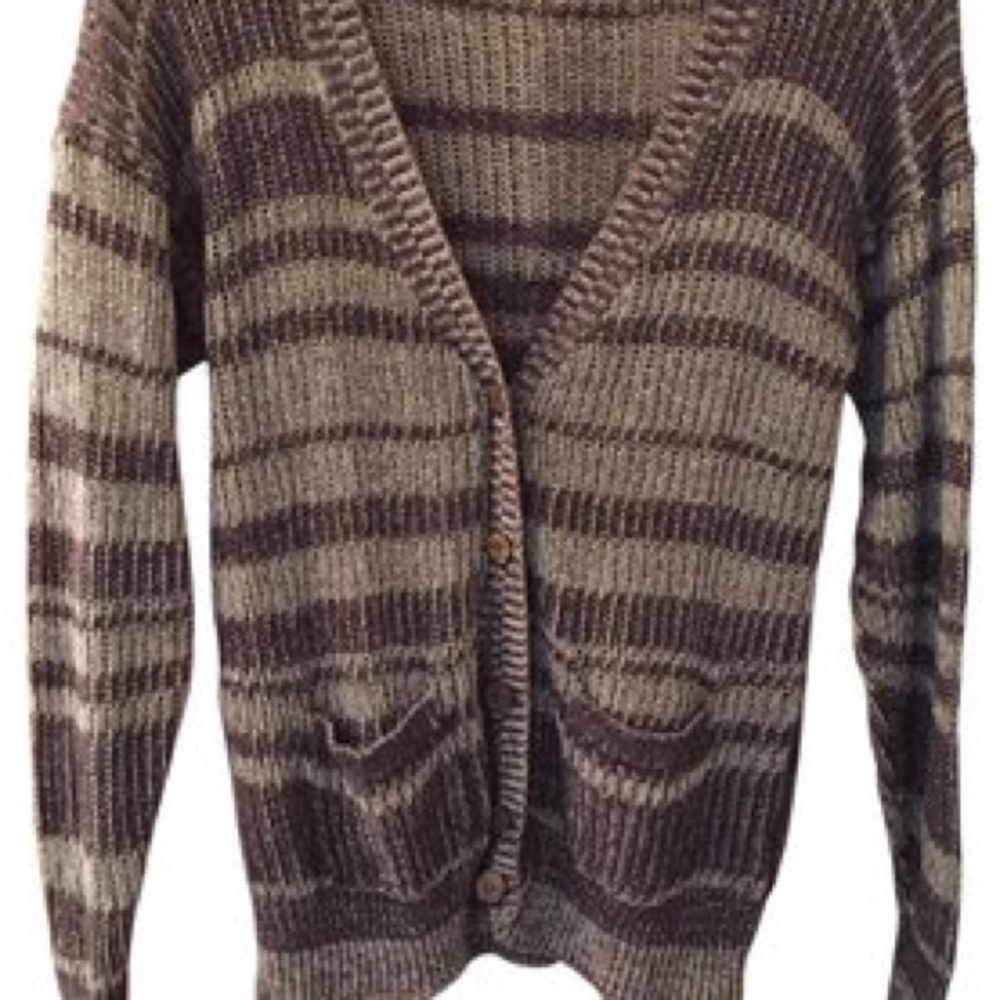 Brown Striped Cardigan from Forever21